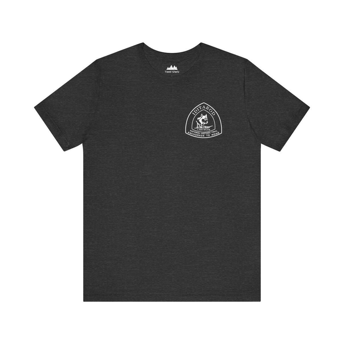 IDITAROD Alaska Trail Race Souvenir Tee in White Print
