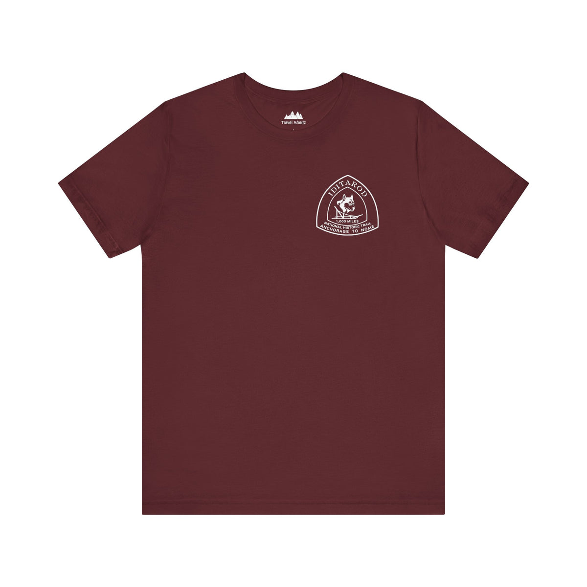 IDITAROD Alaska Trail Race Souvenir Tee in White Print