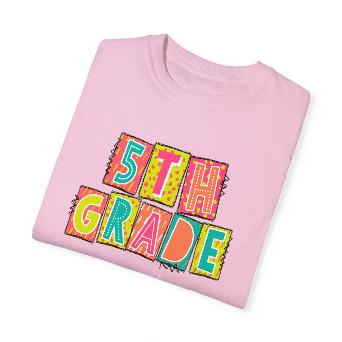 5th Grade Neon Blocks Short Sleeve Tee