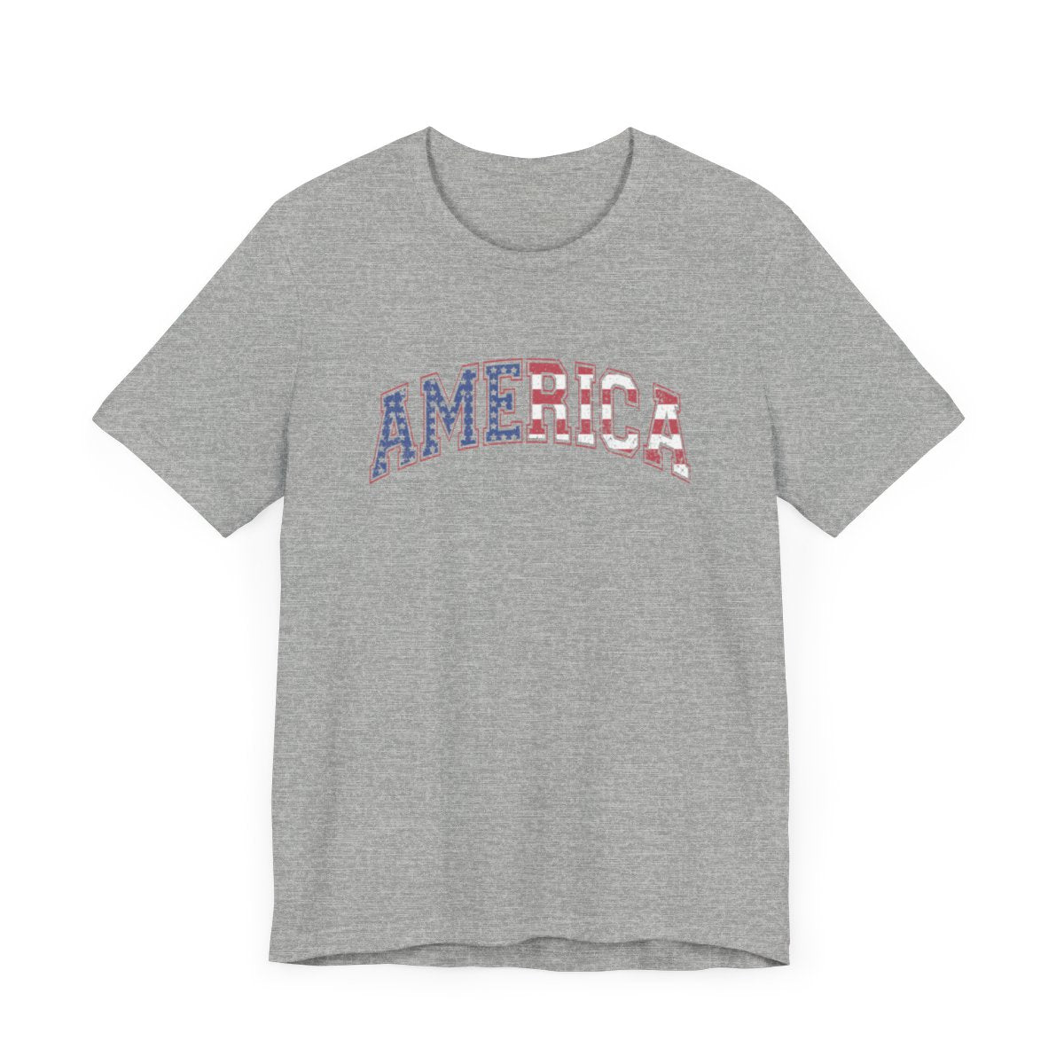 America Varsity Flag Distressed Short Sleeve Tee