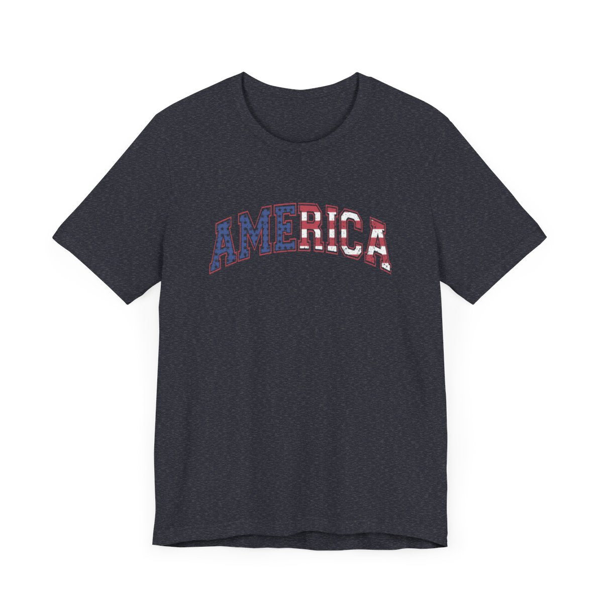 America Varsity Flag Distressed Short Sleeve Tee