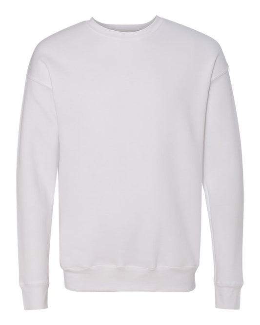 Bella Canvas 3945 (White) - Sponge Fleece Drop Shoulder Crewneck Sweatshirt