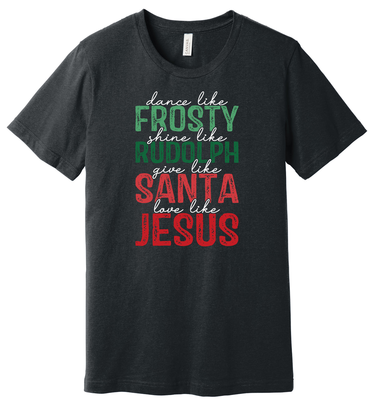 Frosty Rudolph Santa Jesus Short Sleeve Tee