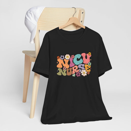 Groovy NICU Nurse Distressed Short Sleeve Tee