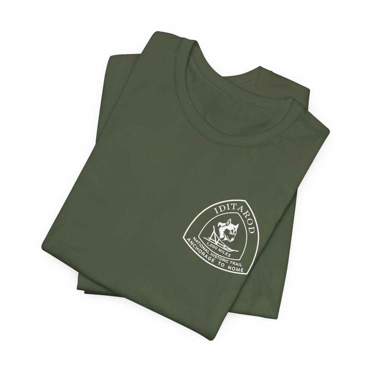 IDITAROD Alaska Trail Race Souvenir Tee in White Print