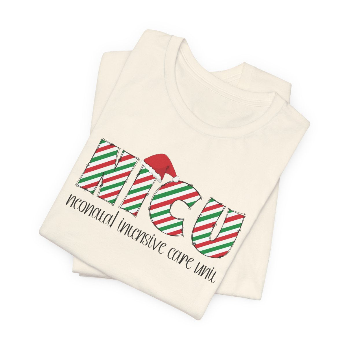 NICU Christmas with Stocking Hat Short Sleeve Tee