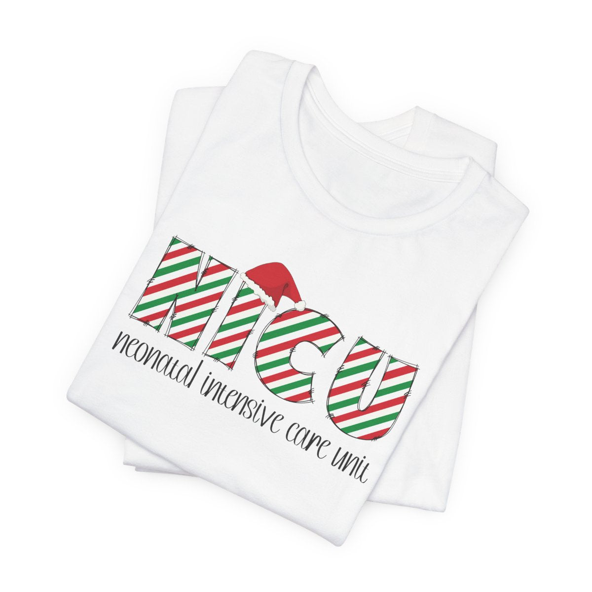 NICU Christmas with Stocking Hat Short Sleeve Tee
