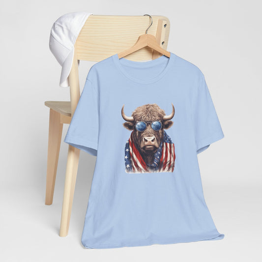Patriotic Cow Short Sleeve Tee