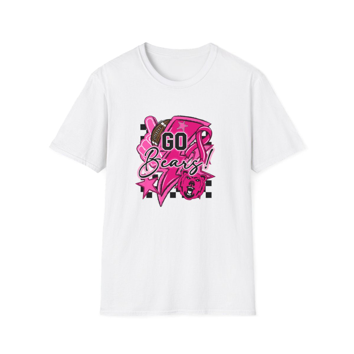 Pink Out Go Bears Football Short Sleeve Tee