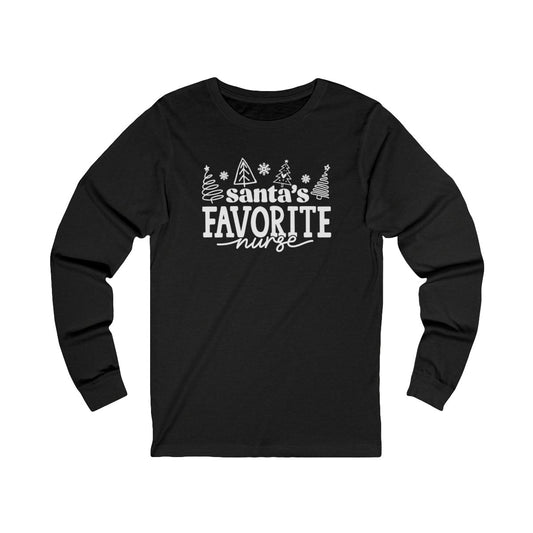 Santas Favorite Nurse Long Sleeve Tee
