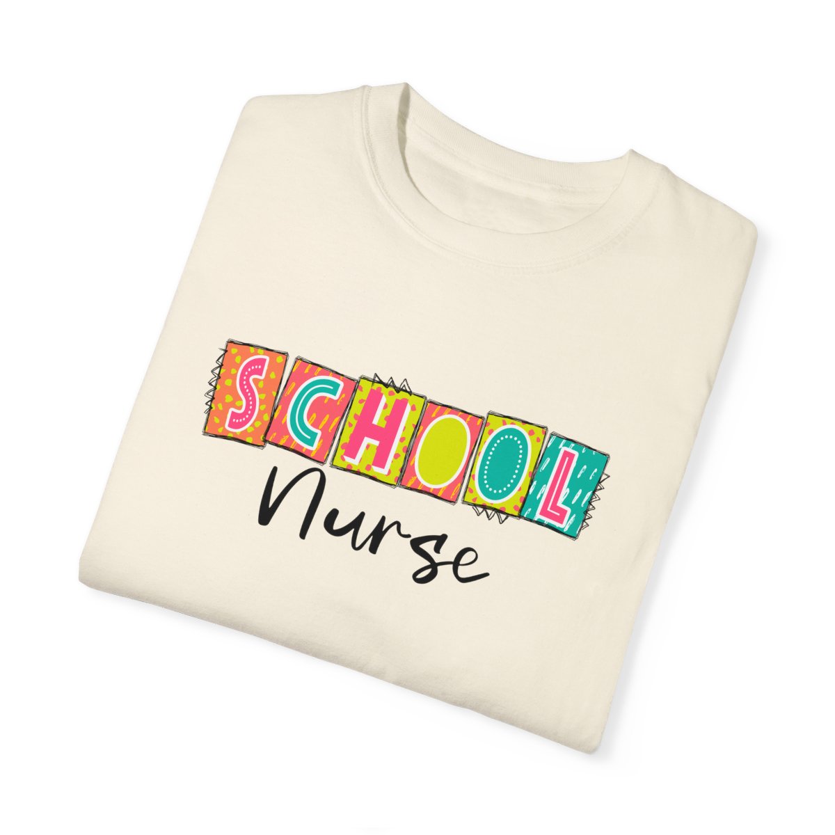 School Nurse Neon Blocks Short Sleeve Tee